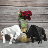 HULIANFU Resin Bull Sculpture Bull Statue Animal Nordic Decoration Home Decor Tabletop Statues Bulls Figurines Office Cabinet Bookshelf