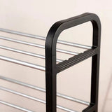 HULIANFU Shoe Rack Four Layers PP Storage Shoes Hanger Practical Shoes Shelf Household Supplies Slipper Black Creative