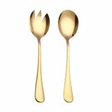 HULIANFU Spklifey Gold Salad Spoon Fork 2PCS Salad Spoon Stainless Steel Cutlery Set Serving Spoon Set Colorful Unique Spoons