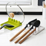 HULIANFU Kitchen Spoon Holders Fork Spatula Rack Shelf Organizer Plastic Spoon Rest Chopsticks Holder Non-slip Spoons Pad Kitchen Utensil