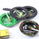 HULIANFU Metal Tobacco Herb Rolling Tray Cigarette Paper Rolling Tray Plate Cigar Cigarette Ashtray Discs for Smoke Cigarette Ash Trays