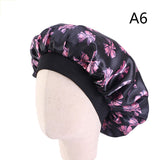 HULIANFU Women Night Sleep Hat Adjust Satin Bonnet Hair Styling Cap Long Hair Care 29 Styles Silk Head Wrap Shower Cap Hair Styling Tools