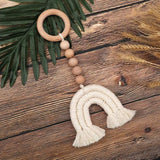 HULIANFU Macrame Rainbow Wall Hanging Decoration Boho Home Decor Party Supplies Baby Shower Dorm Kid Room Bead Tassels Ornaments