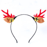 HULIANFU 2023 Christmas Headband Reindeer Antlers Horn Flower Hair Band Clasp Headwear for Kids Adult New Year Navidad Party Halloween Cosplay