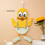 HULIANFU Lovely Cartoon Handkerchief Towel Hanging Absorbent Coral Velvet Wipe a Towel Household Kitchen Quick Drying Hand Cloth