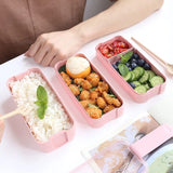 HULIANFU Kitchen 900ml Microwave Lunch Box Wheat Straw Dinnerware Food Storage Container Children Kids School Office Portable Bento Box