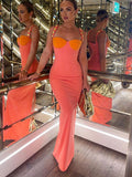 hulianfu Elegant Strapless Sexy Bodycon Maxi Dress Women Sleeveless Backless Long Party Dress Slim Casual Party Dress Vestidos