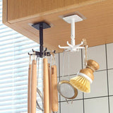 HULIANFU Kitchen Hook Multi-Purpose Hooks 360 Degrees Rotated Rotatable Rack For Organizer and Storage Spoon Hanger Accessories