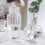 HULIANFU Simple Transparent Glass Small Vase Nordic Decoration Living Room Flower Home Vases For Flowers Aromatherapy Bottle