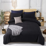 HULIANFU Pure Color Double Duvet Single Twin Comforter Bedding Set 2/3 Bed Cover Set King Queen Size Bed Box Duvets Linen Quilt Cover