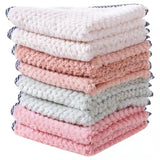 HULIANFU Super Absorbent Microfiber Kitchen Tableware Dish Cloth 25x25cm Household Cleaning Towel Kitchen Clean Rags Coral Velvet Towels