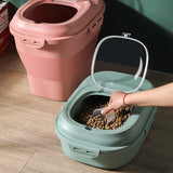 HULIANFU Pet Dog Food Storage Container 23L Dry Cat Food Box Bag Moisture Proof Seal Airtight with Measuring Cup Kitten Litter Products