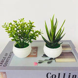 HULIANFU Mini Artificial Aloe Plants Bonsai Small Simulated Tree Pot Plants Fake Flowers Office Table Potted Ornaments Home Garden Decor