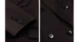AEL Vintage Autumn Winter Women Pant Suit Dark Brown Loose Blazer Jacket & Wide Leg Pants   Office Suits Female Sets