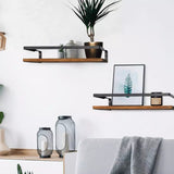 HULIANFU Wall Shelf Wood Floating Rack Wall Decoration Multifunction Storage Holder Shelf Rack Decorative For Kitchen/ Bedroom Frame