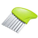 HULIANFU Stainless Steel Potato Chip Slicer Dough Vegetable Fruit Crinkle Wavy Slicer Knife Potato Cutter Chopper French Fry Maker Tools