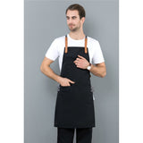 HULIANFU Long Apron Denim Restaurant Hotel Waist Chef Apron Bar Pub Kitchen Waiter Waitress Cook Apron Universal Cooking Hat Caps 56-58cm