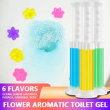 HULIANFU Toilet Cleaning Gel Bathroom Deodorant Air Freshener Needle Cleaner Fresh Gel Detergent Flower Aromatic Cleaning Remove Odors