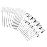 HULIANFU Pink Gold Cutlery Set Stainless Steel Dinnerware Set 24Pcs Knives Forks Coffee Spoons Flatware Set Kitchen Dinner Tableware Set