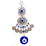 HULIANFU Turkish Blue Eyes Amulet Wall Protection Hanging Decoration Lucky Pendant Wind Chimes Hanging Ornament Garden Home Decorations