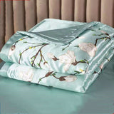 HULIANFU Summer Blanket Ice Silk Quilt Cool Feeling Nap Knee Air Conditioning Quilt Adult Children Washable Bedding