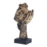 HULIANFU Nordic Simple Abstract Sculpture Figurine Ornaments Silence Is Gold Office Home Decoration Accessories Modern Art Resin Decor