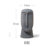 HULIANFU Nordic Ins Minimalist Ceramic Abstract Vase Black and White Human Face Creative Display Room Decorative Figue Head Shape Vase