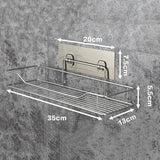 HULIANFU Stainless Steel Bathroom Storage Shelf Punch-Free Kitchen Bathroom Toilet Wall Hanging Storage Rack