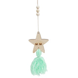 HULIANFU Nordic Style Wall Hanging Ornament For Photography Props Cute Star Shape Wooden Beads Tassel Pendant Baby Room Decoration