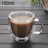 HULIANFU Transparent glass coffee cup milk whiskey tea beer double creative heat resistant cocktail Vodka wine mug Drinkware tumbler cups