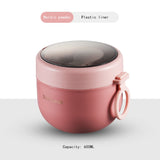HULIANFU Portable Breakfast Cup With Lid and Spoon Multifunction Oatmeal Cup Cereal Nut Yogurt Mug Snack Cups Small lunch box soup bowl