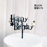 HULIANFU New Cartoon Happy Birthday Acrylic Cake Topper Cute Boy Witch Cake Topper For Kids Birthday Party Cake Decorations Baby Shower