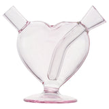 HULIANFU Pink Glass Smart MINI Bubblers Heart Cigarette Filter Tips Cigarette Water Pipe