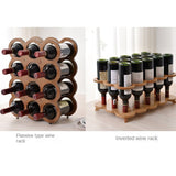 HULIANFU Vintage Wooden Bottles Wine Rack Cabinet Holder Shelf Free Standing Holders Barware Storage Wine Racks Home Kitchen Bar Tools