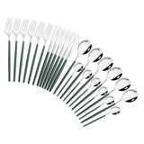 HULIANFU Pink Gold Cutlery Set Stainless Steel Dinnerware Set 24Pcs Knives Forks Coffee Spoons Flatware Set Kitchen Dinner Tableware Set