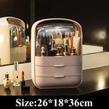 HULIANFU Large Capacity Makeup Organizer Cosmetic Storage Box Drawer Type Desktop Finishing Rack Dustproof Lipstick Beauty Mask Case