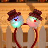 HULIANFU 2023 Christmas Led Light Headbands Santa Elk Antlers Headband Kids Adult Headwear Ornaments Christmas Party Cosplay Supplies