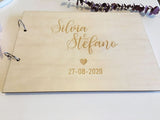 HULIANFU Wedding Guestbook Custom Guest Book Personalized Wooden Wedding Guest Book Engraved Rustic Wedding Album