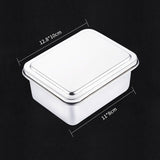HULIANFU Thicken Stainless Steel Storage Tray with Lid Rectangle Food Plate Flat Bottom Dish Bakeware Cake Bread Baking Pan Kitchen Tools