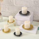 HULIANFU Iron Black Golden Candle Holders Pillar Metal Plate for Wedding Party Festival Candlestick Holder Art Gift Home Decoration 1 PCS