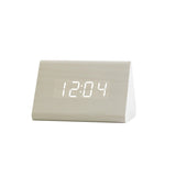 HULIANFU USB/AAA  Clocks LED Wooden Alarm Clock Watch Table Voice Control Digital Wood Despertador Electronic Desktop Table Decor