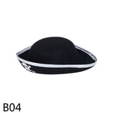 HULIANFU Print Skull Children / Adult Pirate Hat Cosplay Costume Cap Halloween Masquerade Party Performance Pirate Captain Hat Props
