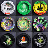 HULIANFU Metal Tobacco Herb Rolling Tray Cigarette Paper Rolling Tray Plate Cigar Cigarette Ashtray Discs for Smoke Cigarette Ash Trays