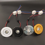 HULIANFU led mini down light 3W 1W dimmable spot light recessed lights ac85-265v ceiling light Aluminium  52mm