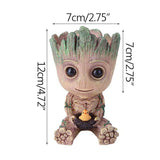 HULIANFU Strongwell Home Decoration Flower Vase Miniature Model Succulent Flower Pots Desktop Display Figurines Baby Groot Artware Gifts