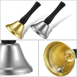 HULIANFU  Christmas Hand Bell Santa Claus Jingle Bells  Gold Silver  School Handbell Restaurant Call Bell Service Supplies Xmas Decoration