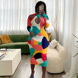 hulianfu Ladies Color Fashion Autumn Pit Strip Long Sleeve Slim Fit Temperament Elegant Simple Dress