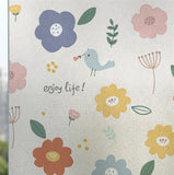 HULIANFU Landscape pastoral pattern window frosted glass sticker opaque toilet anti-lighting bathroom film anti-peep shading window paper