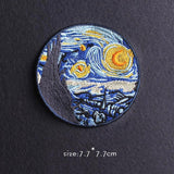 HULIANFU Van Gogh Patch Iron On Patches For Clothing Thermoadhesive Patches On Clothes Japan Anime/Fusible Patch Embroidery Sticker Badge