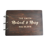 HULIANFU Personalized Wedding Guestbook,Rustic Unique Wedding Guest book,Wood Wedding Guest book,Custom Engraved Guest Book,Wedding Sign
